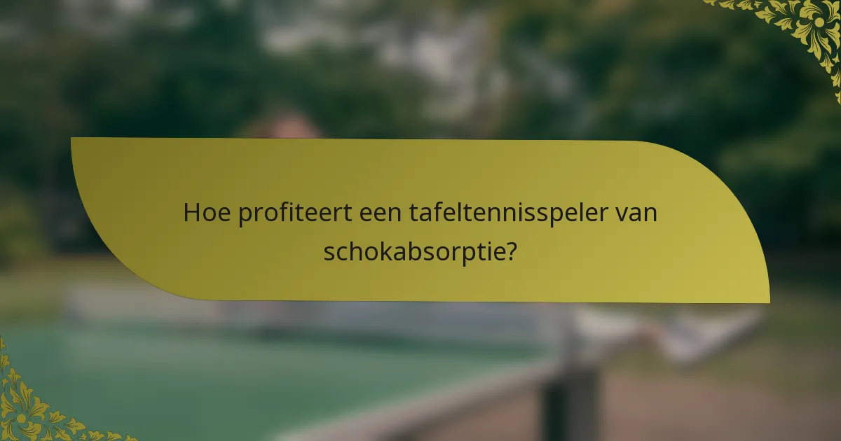 Hoe profiteert een tafeltennisspeler van schokabsorptie?